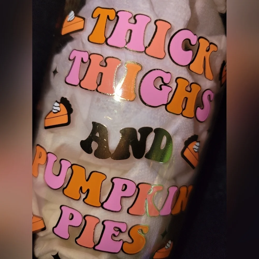 Thick Thighs And Pumpkin Pie Glass Tumbler